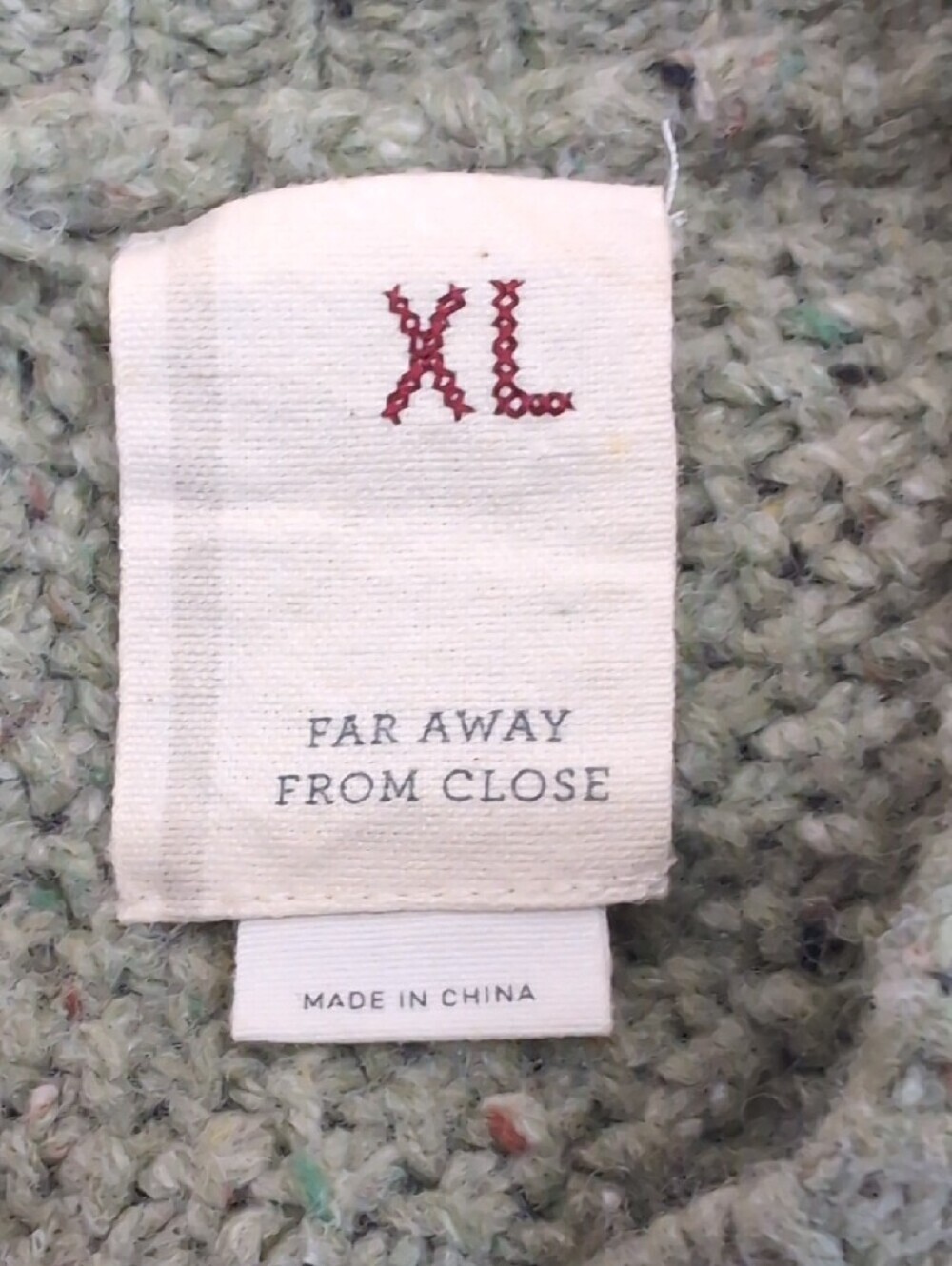 Anthropologie Far Away From Close 
Sweater Size XL Green Wool Cross-Back Cable - Picture 10 of 12
